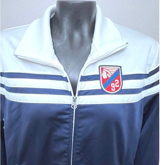 VTG ABERCROMBIE & FITCH Varsity Track Jacket Sz M  A92 Shield Patch Preppy Y2K - Picture 5 of 6